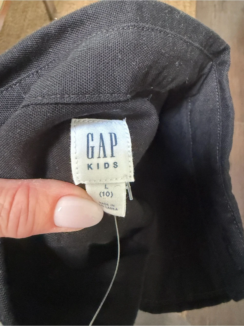 Gap boys Button-Down Shirt - White & Black, Classic Fit